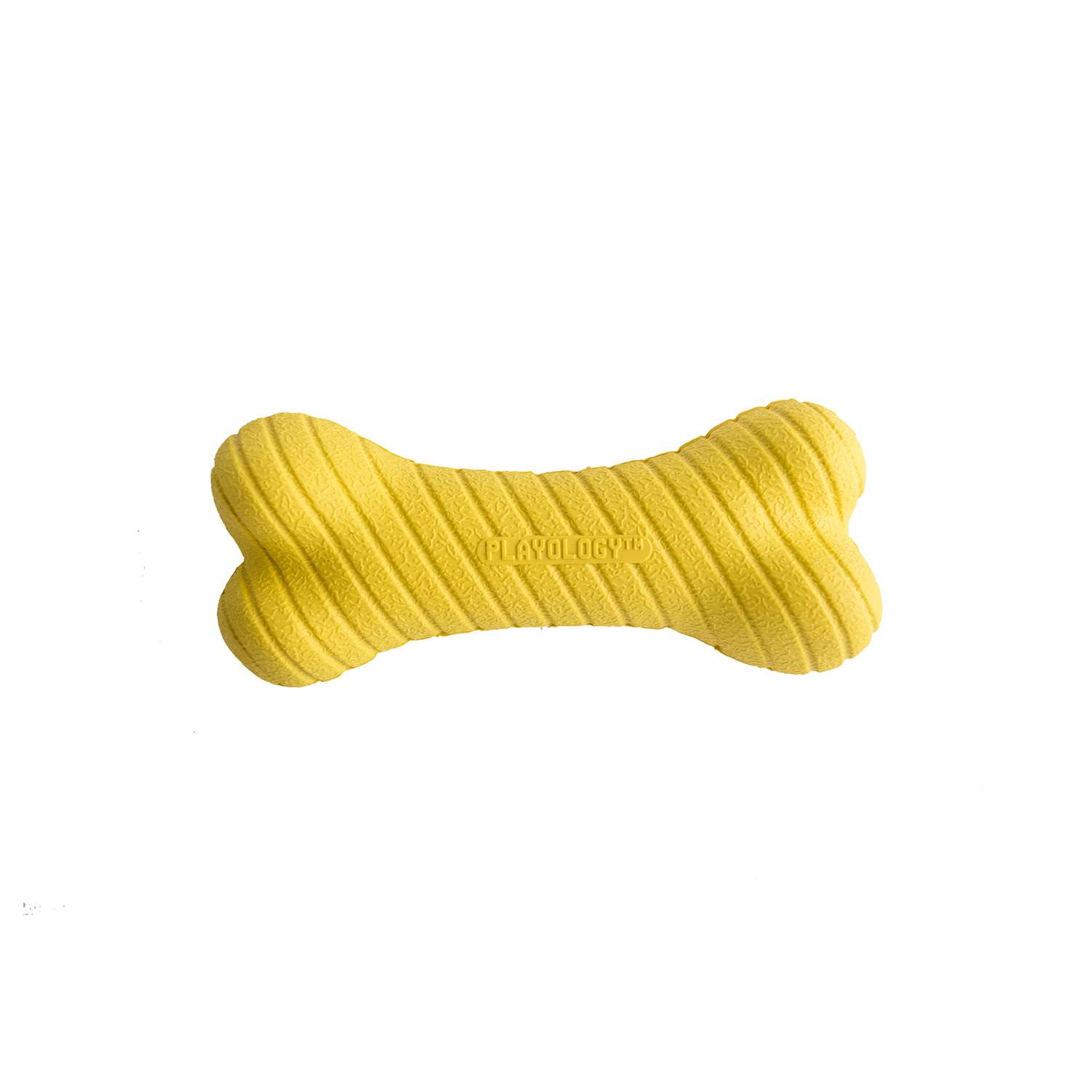 Двухслойная жевательная косточка Playology DUAL LAYER BONE для собак средних пород с ароматом курицы, средняя, цвет желтый