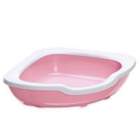 IMAC туалет-лоток для кошек угловой FRED 51х51х15,5h см, темно-розовый