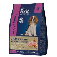 Сухой корм Brit Premium Dog Adult Small с курицей для взрослых собак мелких пород