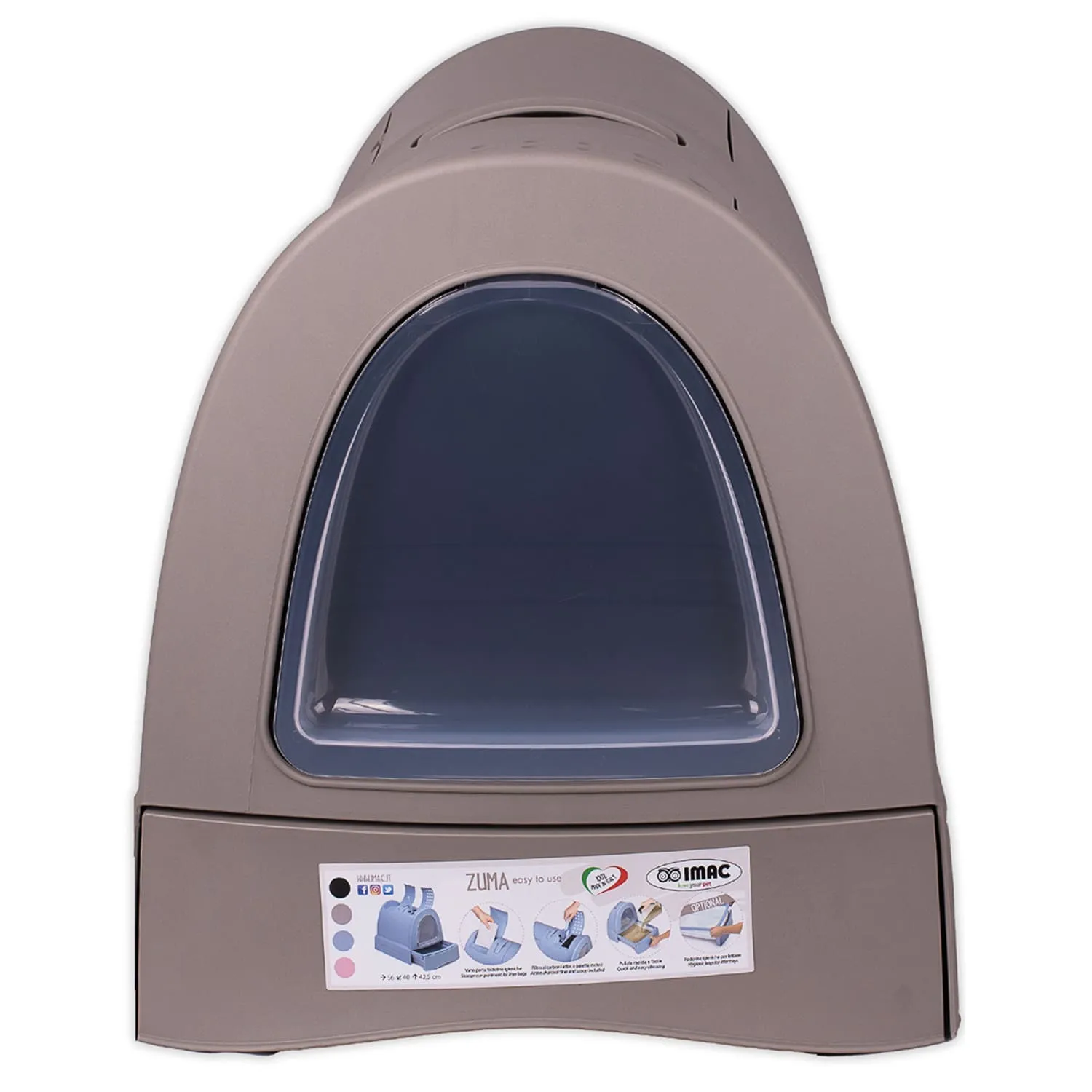 IMAC био-туалет для кошек ZUMA 40х56х42,5h см, серо-бежевый