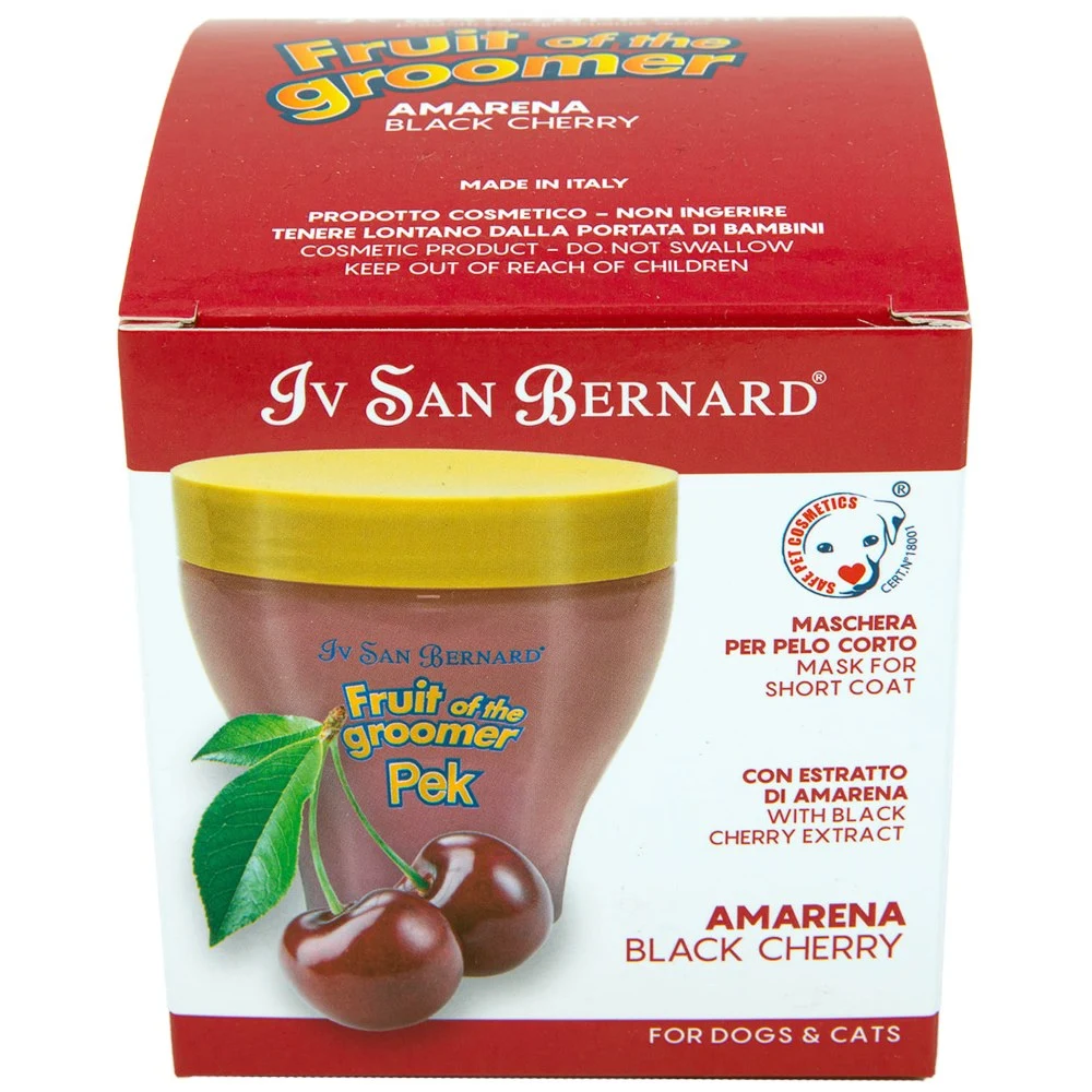 Маска Iv San Bernard Fruit of the Groomer Black Cherry, восстанавливающая для короткой шерсти с протеинами шелка 250 мл