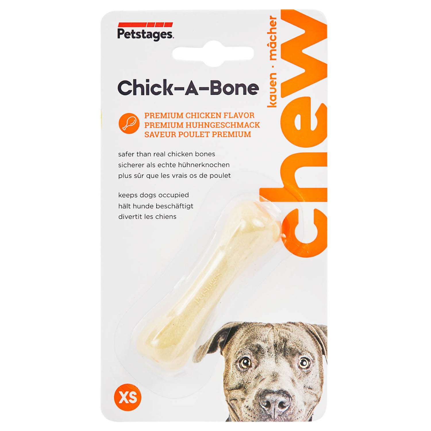Игрушка Petstages Chick-A-Bone косточка с ароматом курицы, для собак, очень маленькая, 8 см