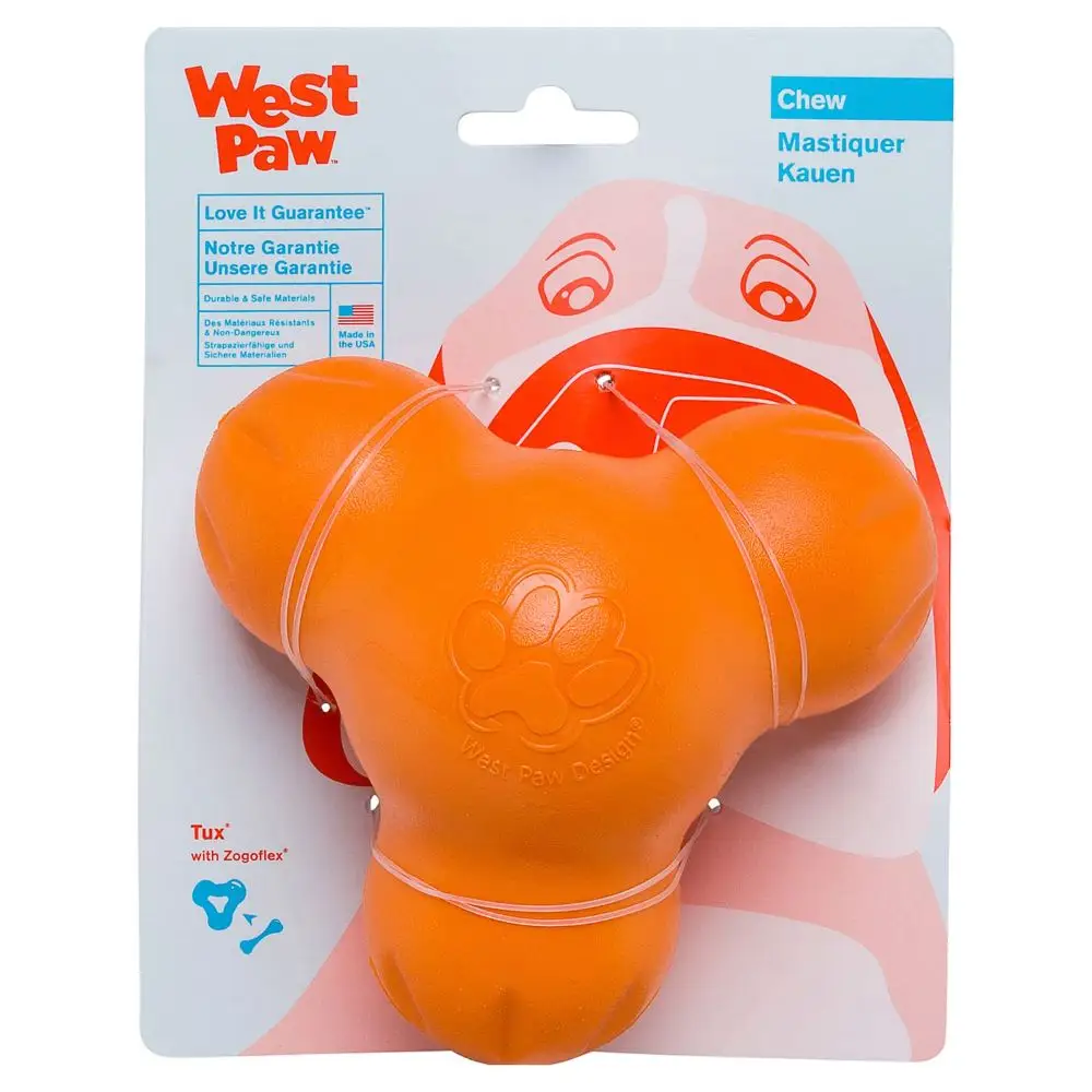 Zogoflex игрушка для собак Tux S 10 см под лакомства оранжевый