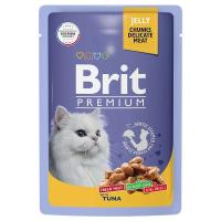 Влажный корм Brit Premium для взрослых кошек тунец в желе 85 г