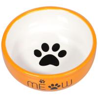 Миска Mr.Kranch керамическая для кошек MEOW 380 мл, оранжевая