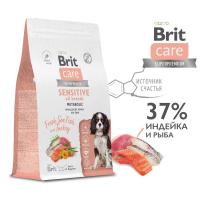 Сухой корм BRIT CARE Sensitive Metabolic для взрослых собак всех пород, с индейкой и морской рыбой