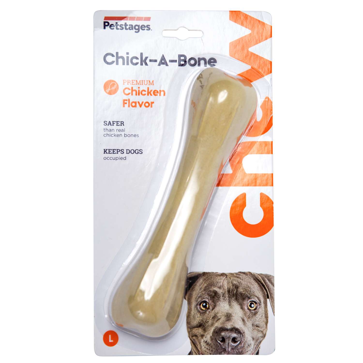 Игрушка Petstages Chick-A-Bone косточка с ароматом курицы, для собак, большая, 18 см
