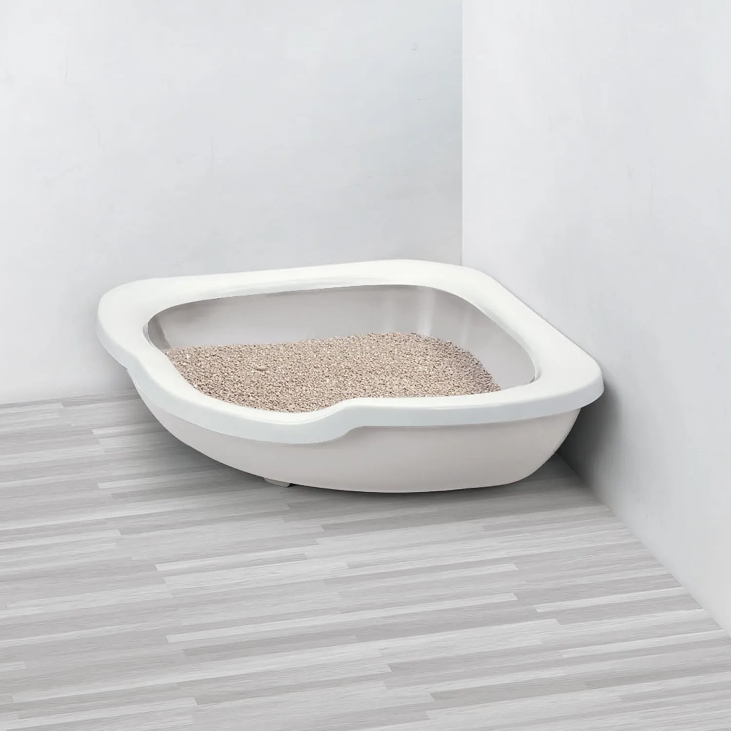 IMAC туалет-лоток для кошек угловой FRED 51х51х15,5h см, светло-серый