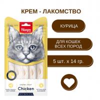 Лакомство Wanpy Cat для кошек «Нежное пюре» из курицы 70 г