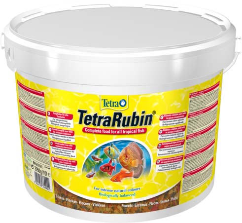 TetraRubin корм в хлопьях для улучшения окраса всех видов рыб 10 л (ведро)