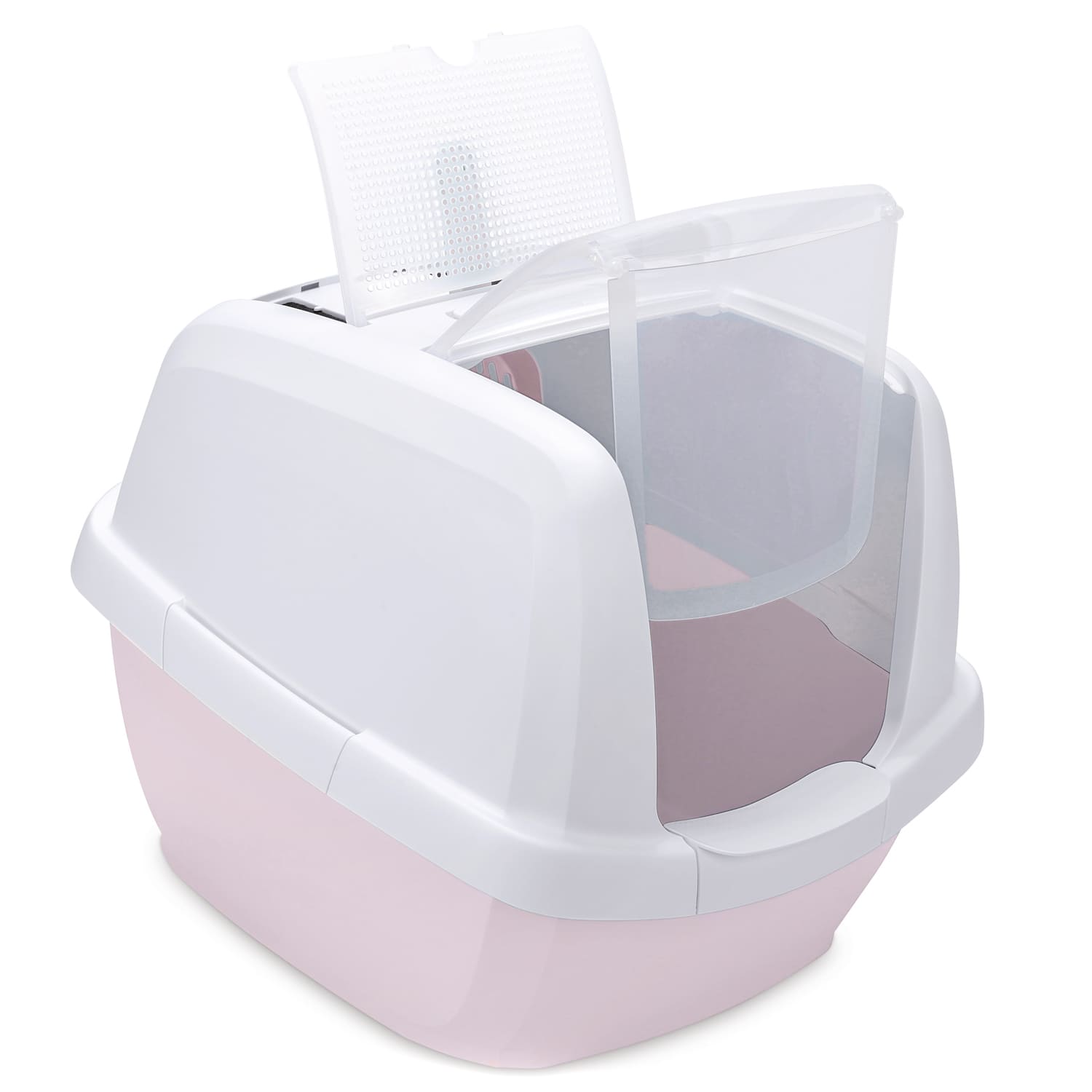 IMAC био-туалет для кошек MADDY 62х49,5х47,5h см, белый/нежно-розовый