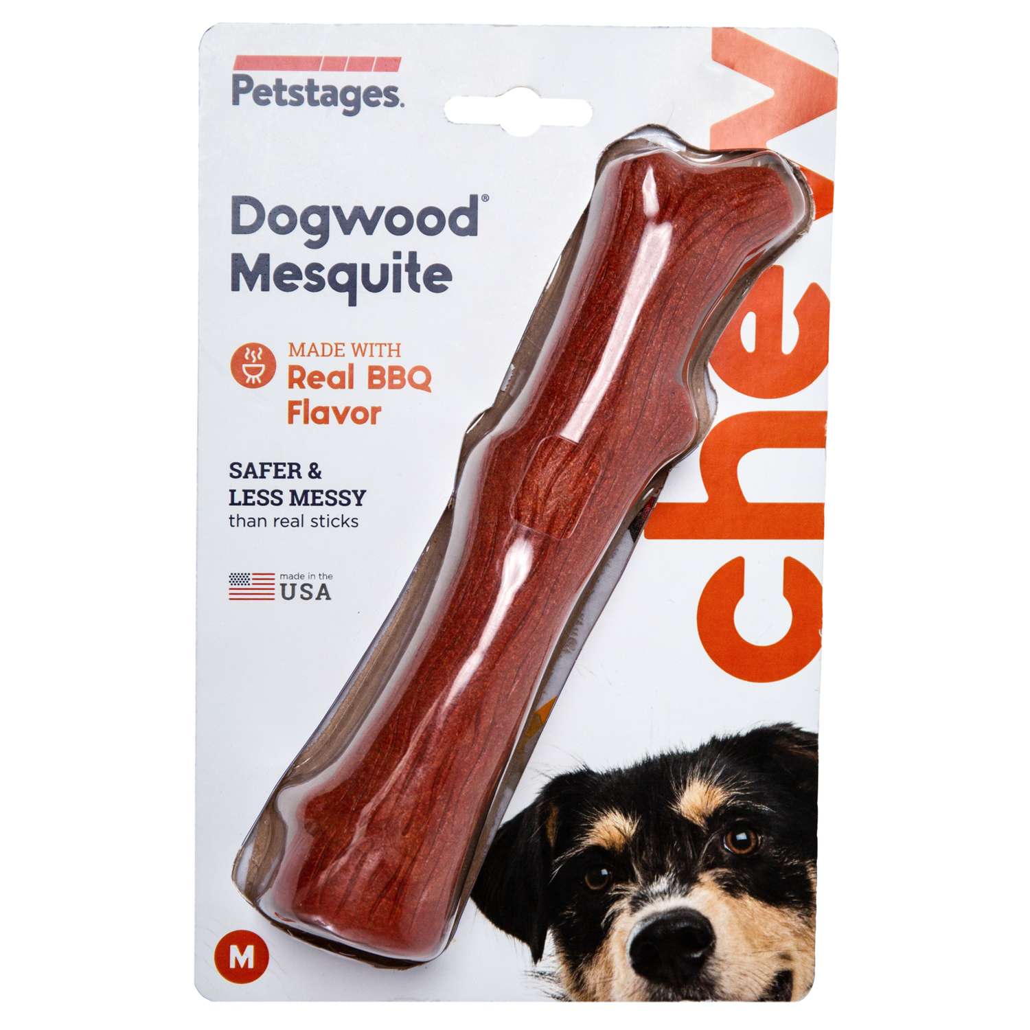 Игрушка Petstages Mesquite Dogwood с ароматом барбекю, для собак, средняя, 18 см