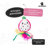 Игрушка Mr.Kranch для кошек Питахайя плюшевая с кошачьей мятой и перышками 19 см зеленая