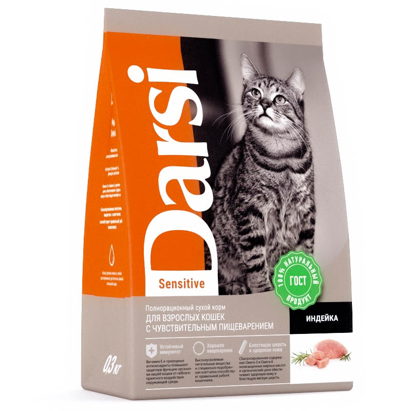 Корм Darsi для кошек с чувствительным пищеварением
