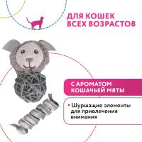 Игрушка Petpark для кошек Космический пёс и пружинка (2шт в комплекте) с кошачьей мятой
