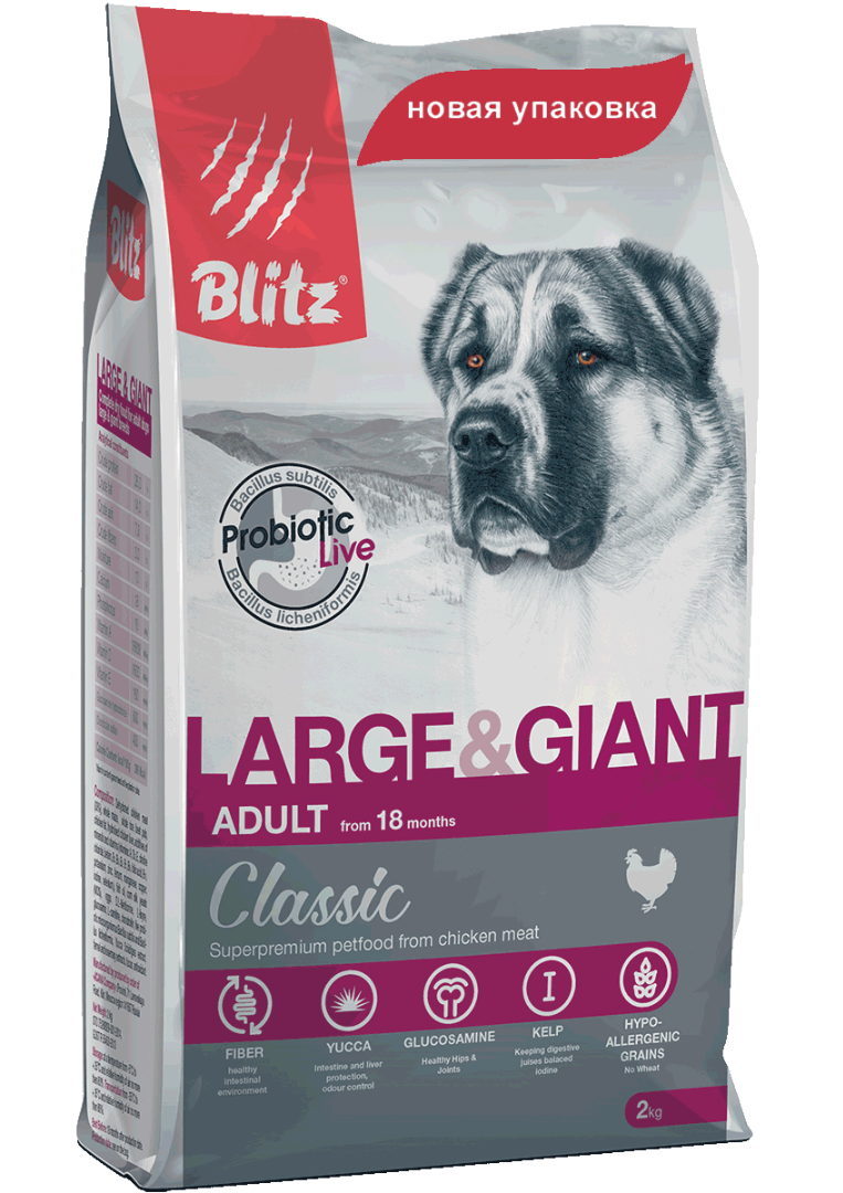 Blitz Adult Giant Large Breeds корм для собак крупных пород