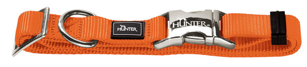 Hunter ошейник для собак ALU-Strong S (30-45 см) нейлон с металлической застежкой оранжевый