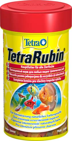 TetraRubin корм в хлопьях для улучшения окраса всех видов рыб 100 мл