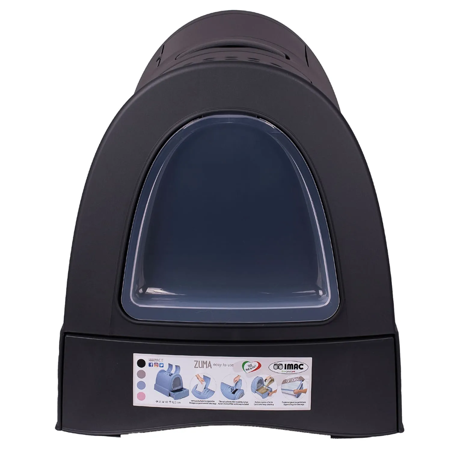 IMAC био-туалет для кошек ZUMA  40х56х42,5h см, антрацит