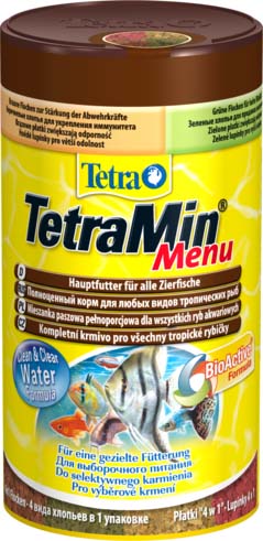 TetraMenu корм для всех видов рыб 4 вида мелких хлопьев 250 мл