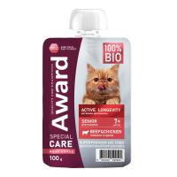 Влажный дополнительный корм AWARD SPECIAL CARE Active longevity "мясное пюре" для пожилых кошек старше 7 лет для активного долголетия из курицы с говядиной 100 г