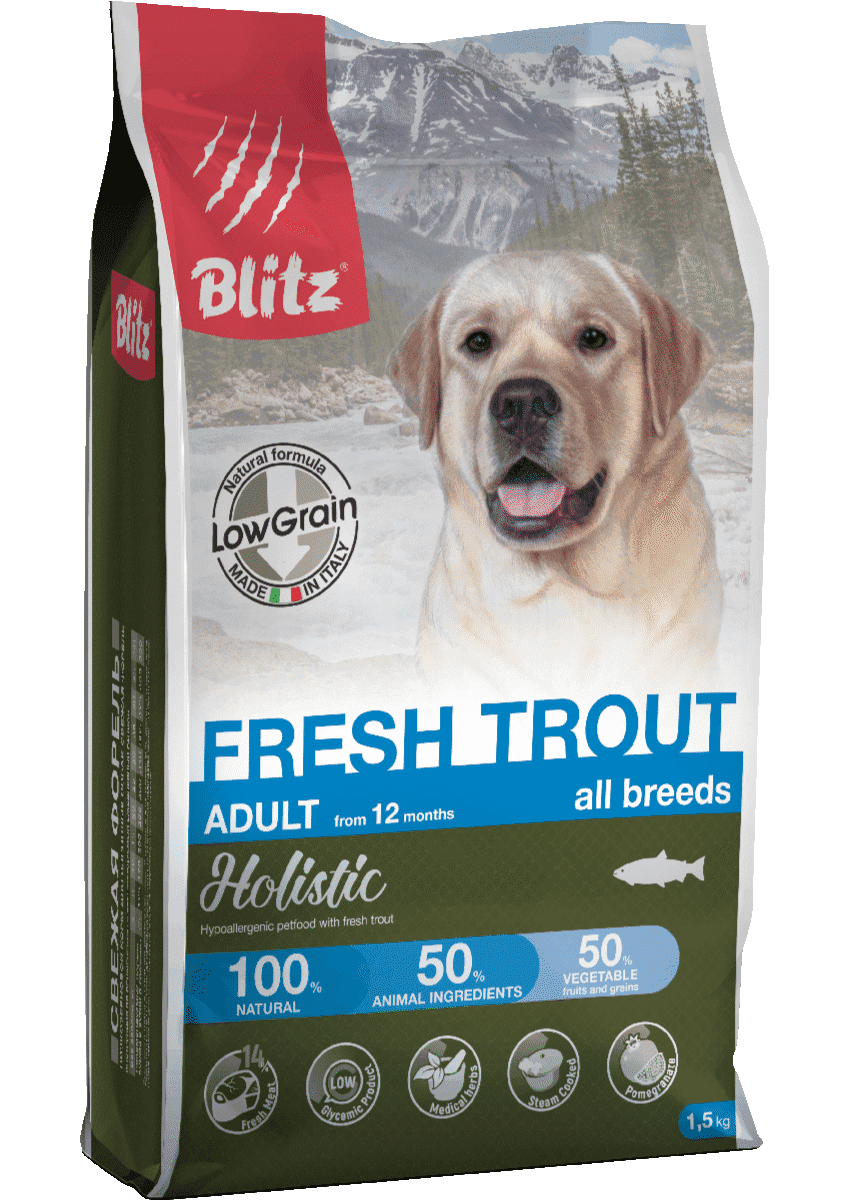 Blitz Fresh Trout корм для собак с форелью