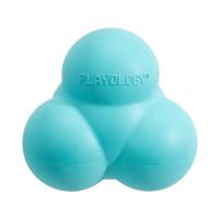 Игрушка Playology хрустящий жевательный тройной мяч для собак SQUEAKY BOUNCE BALL с пищалкой и с ароматом арахиса, голубой