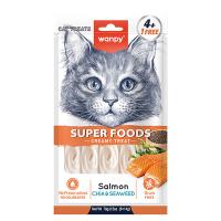 Лакомство Wanpy Cat для кошек «нежное пюре» из лосося с семенами чиа и водорослями 70 г