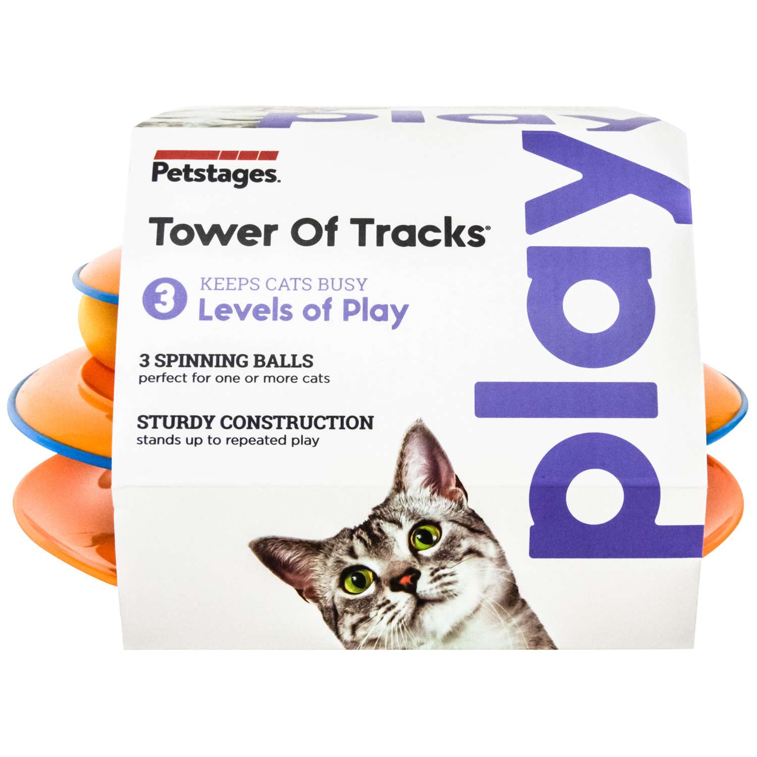 Игрушка Petstages Трек 3 этажа, для кошек, основание 24 см