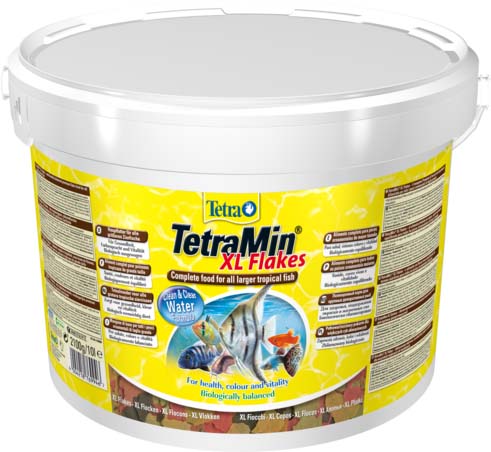 TetraMin XL корм для всех видов рыб крупные хлопья 10 л (ведро)