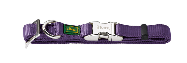 Hunter ошейник для собак ALU-Strong S (30-45 см) нейлон с металлической застежкой фиолетовый