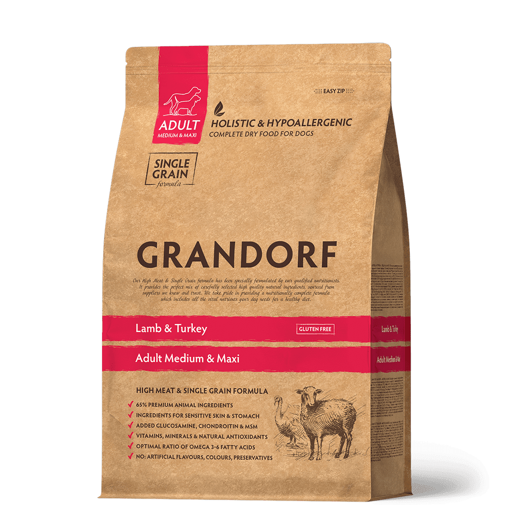 Сухой корм Grandorf Adult Medium Maxi для взрослых собак средних и крупных пород, из ягненка и индейки