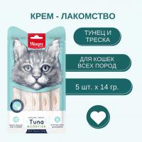 Лакомство Wanpy Cat для кошек «Нежное пюре» из тунца и трески 70 г