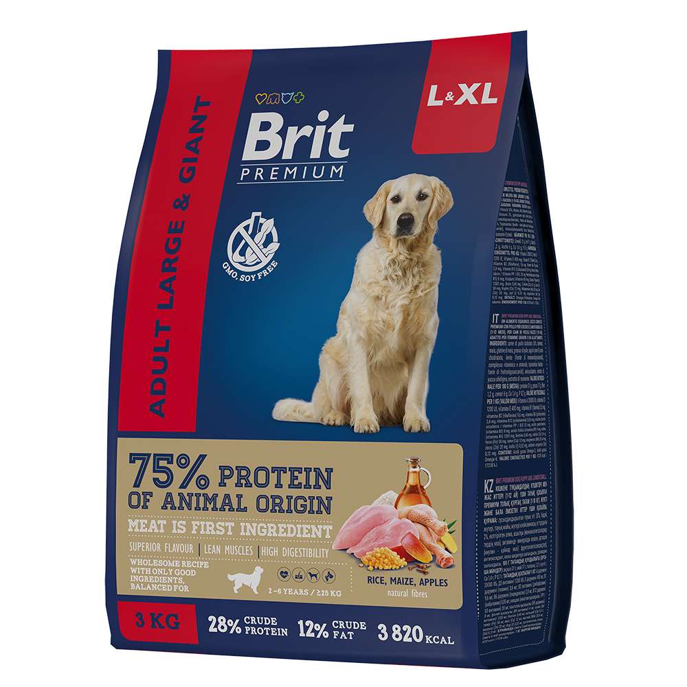 Сухой корм Brit Premium Dog Adult Large and Giant с курицей для взрослых собак крупных и гигантских пород