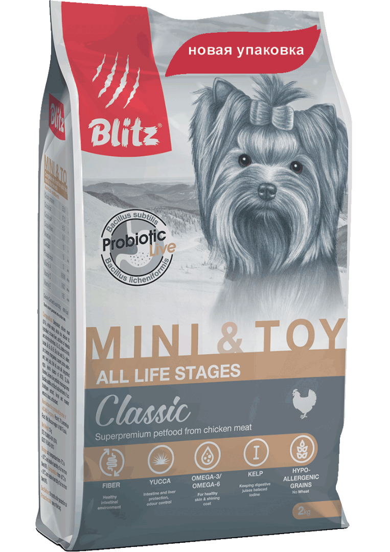Blitz Adult Mini Toy Breeds корм для собак малых пород