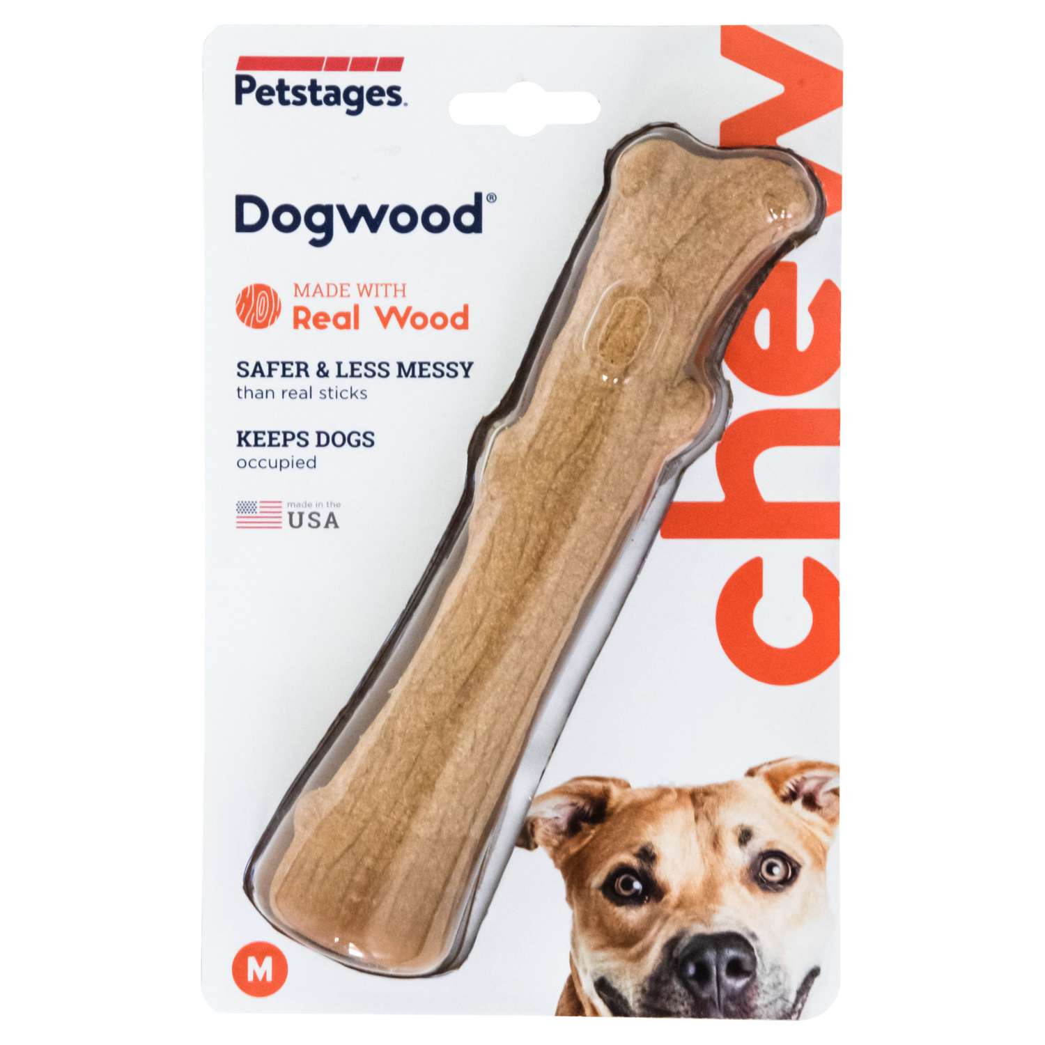 Игрушка Petstages Dogwood палочка деревянная, для собак, средняя, 18 см