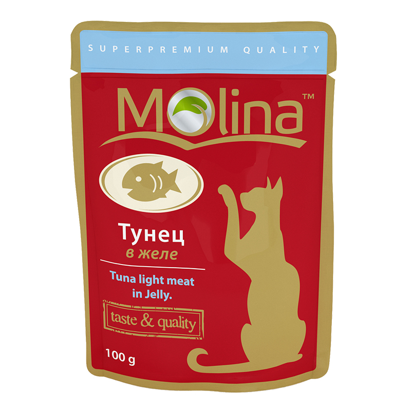 Консервированный корм для кошек Молина (Molina) Тунец в желе, Пауч 100г