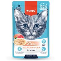 Пауч Wanpy Cat для котят нежное рагу из лосося и тунца, 70 г