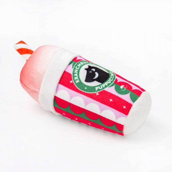 Игрушка Mr.Kranch для собак Капучино Kranchbucks с пищалкой и хрустящей трубочкой новогодняя серия