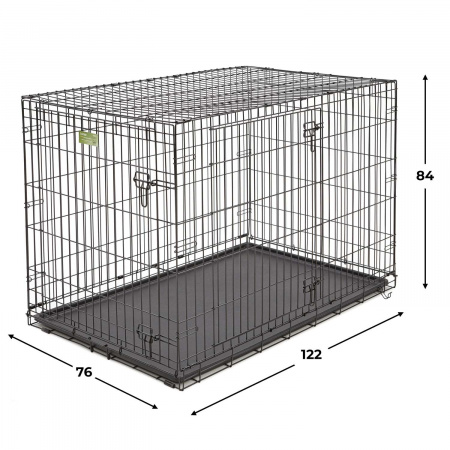 Клетка MidWest iCrate для собак 124х79х82h см, 2 двери, черная