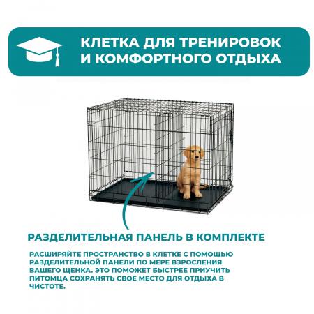 Клетка MidWest iCrate для собак 109х74х78h см, 2 двери, черная