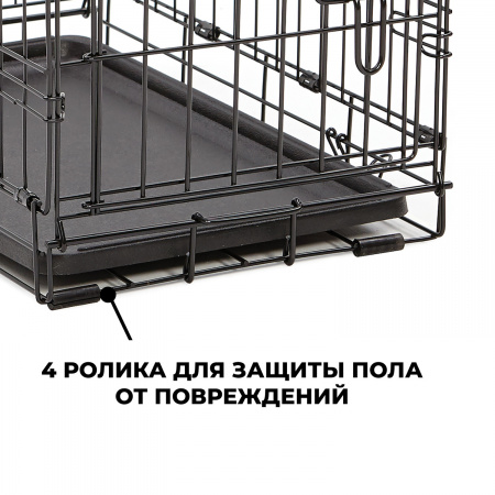 Клетка MidWest iCrate для собак 109х74х78h см, 2 двери, черная