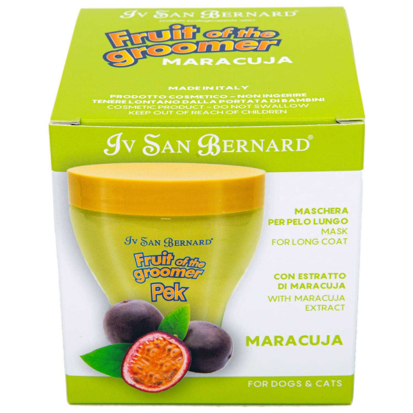 Маска Iv San Bernard Fruit of the Groomer Maracuja, восстанавливающая для длинной шерсти с протеинами 250 мл