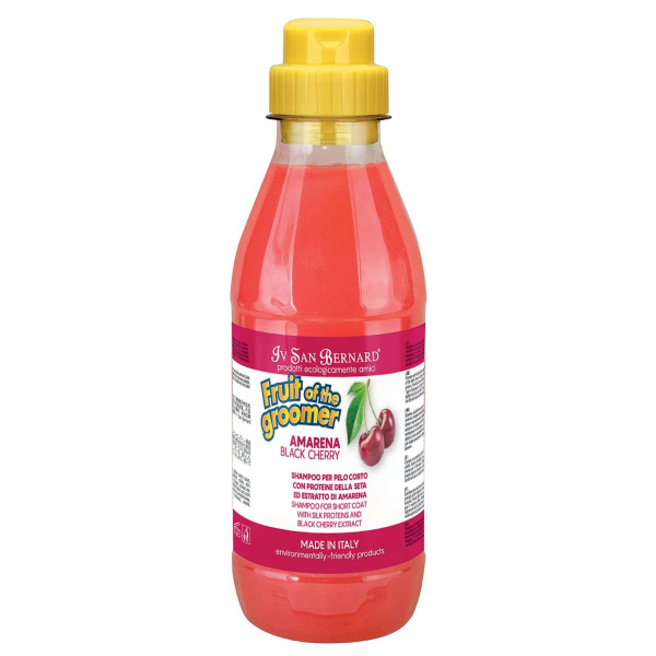 Шампунь Iv San Bernard Fruit of the Groomer Black Cherry для короткой шерсти с протеинами шелка 500 мл