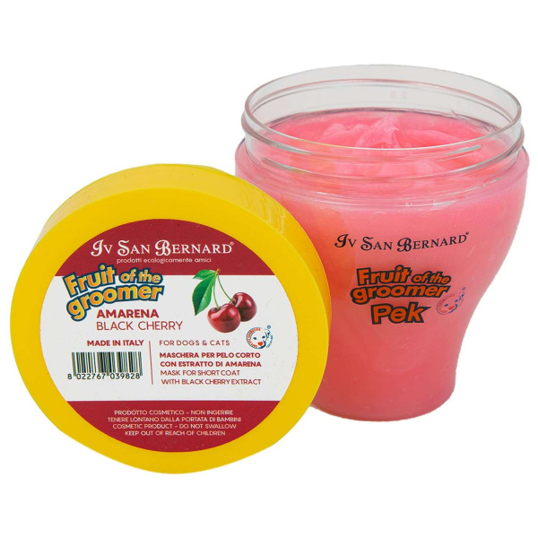 Маска Iv San Bernard Fruit of the Groomer Black Cherry, восстанавливающая для короткой шерсти с протеинами шелка 250 мл