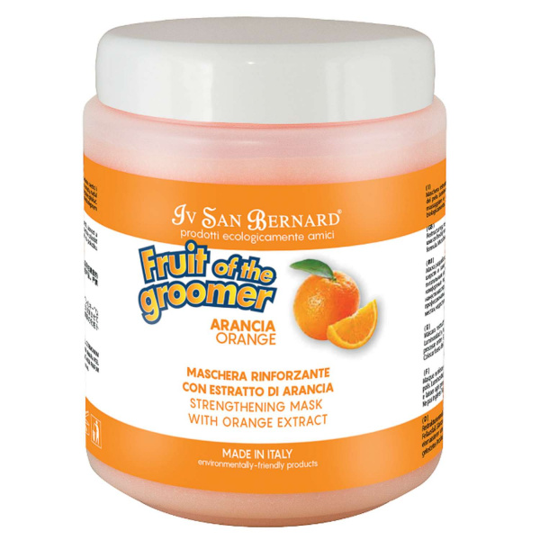 Маска Iv San Bernard Fruit of the Groomer Orange, восстанавливающая для слабой выпадающей шерсти с силиконом 1 л