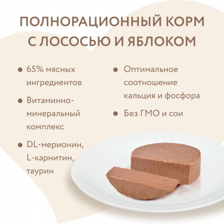 Влажный корм Мнямс Лосось с яблоком для стерилизованных кошек "Паштет по-норвежски" 100 г
