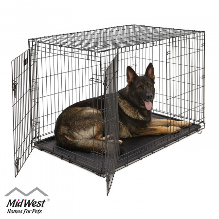 Клетка MidWest iCrate для собак 124х79х82h см, 2 двери, черная